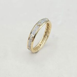 David Yurman Modern Renaissance Band Ring in 18K Yellow Gold Full Pave Diamonds